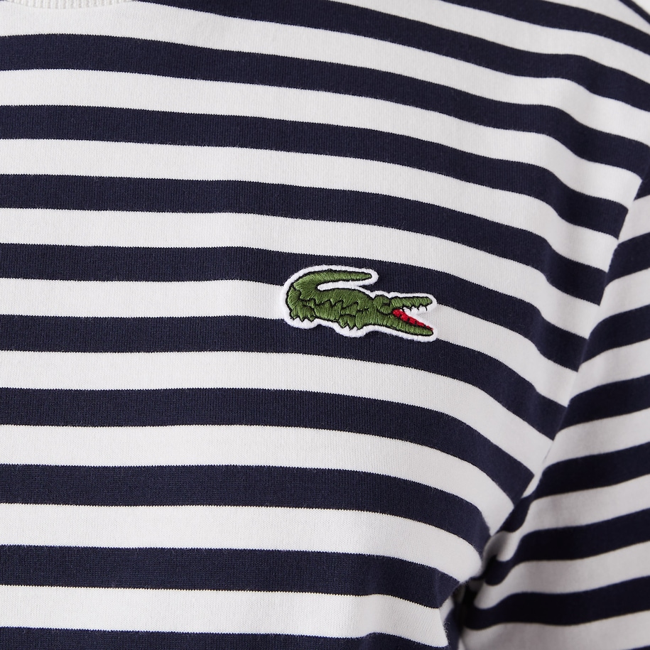 Women's Lacoste Loose Fit Striped Cotton Jersey T-Shirt image number 6