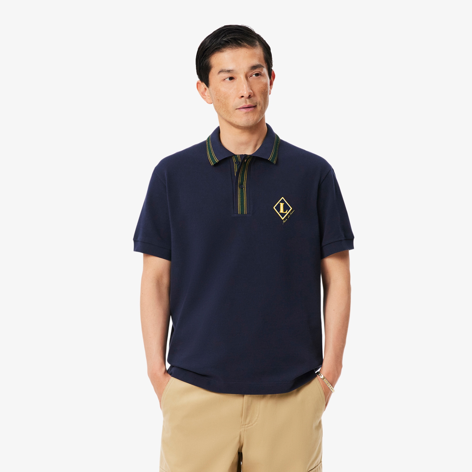 Classic Fit French Made Badge Accent Polo Shirt image number 0