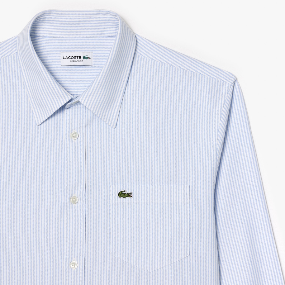 Striped Oxford Cotton Shirt with Pocket image number 4