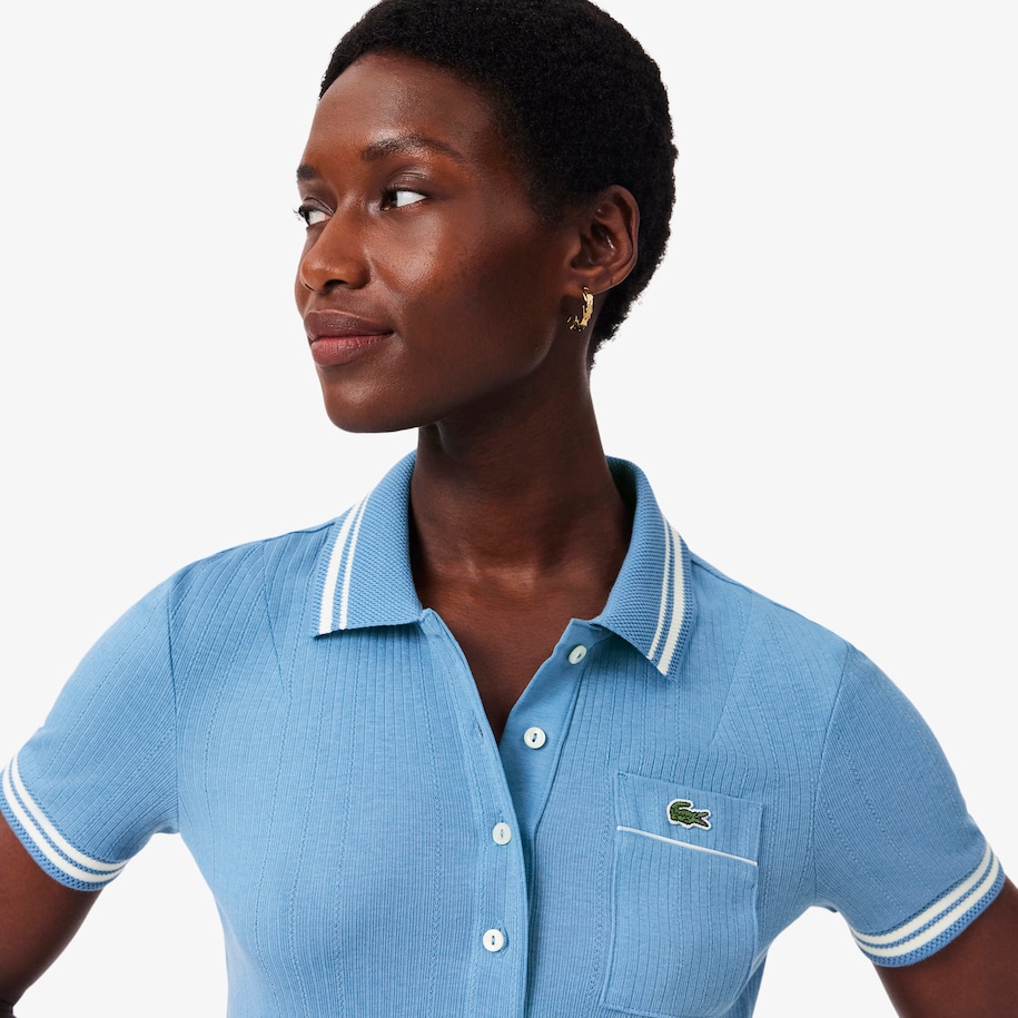 Slim Fit French Made Ribbed Polo Shirt image number 1