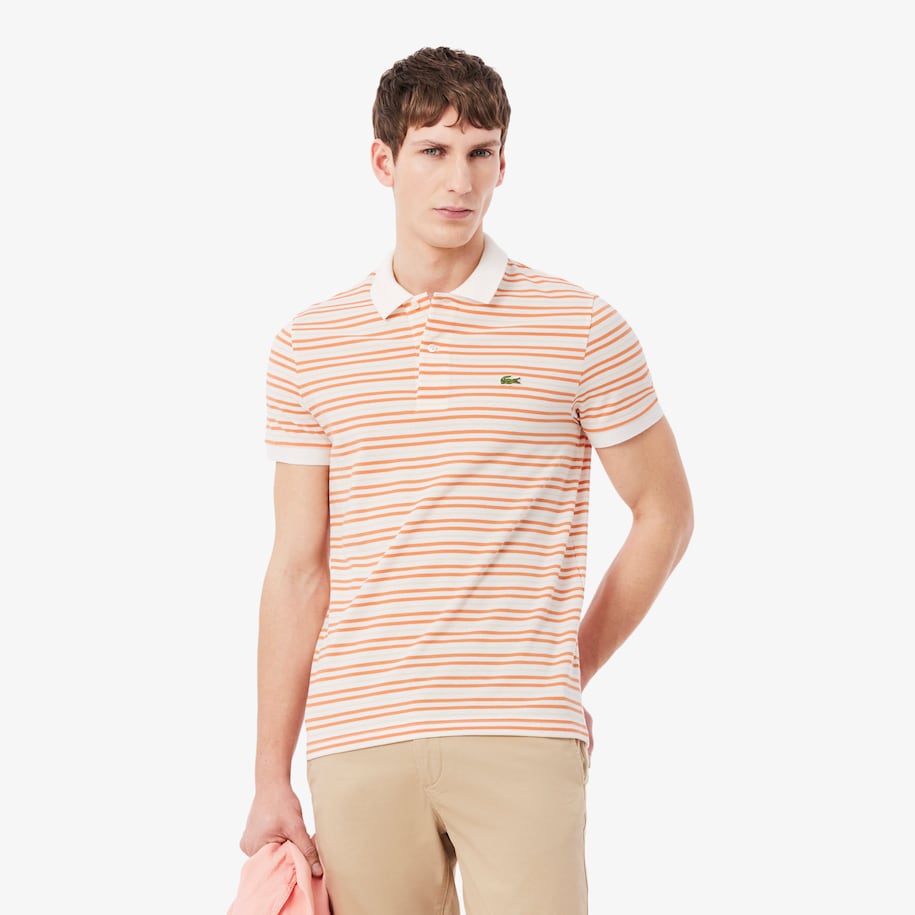 Classic Fit Striped Petit Piqu&eacute; Polo Shirt image number 0
