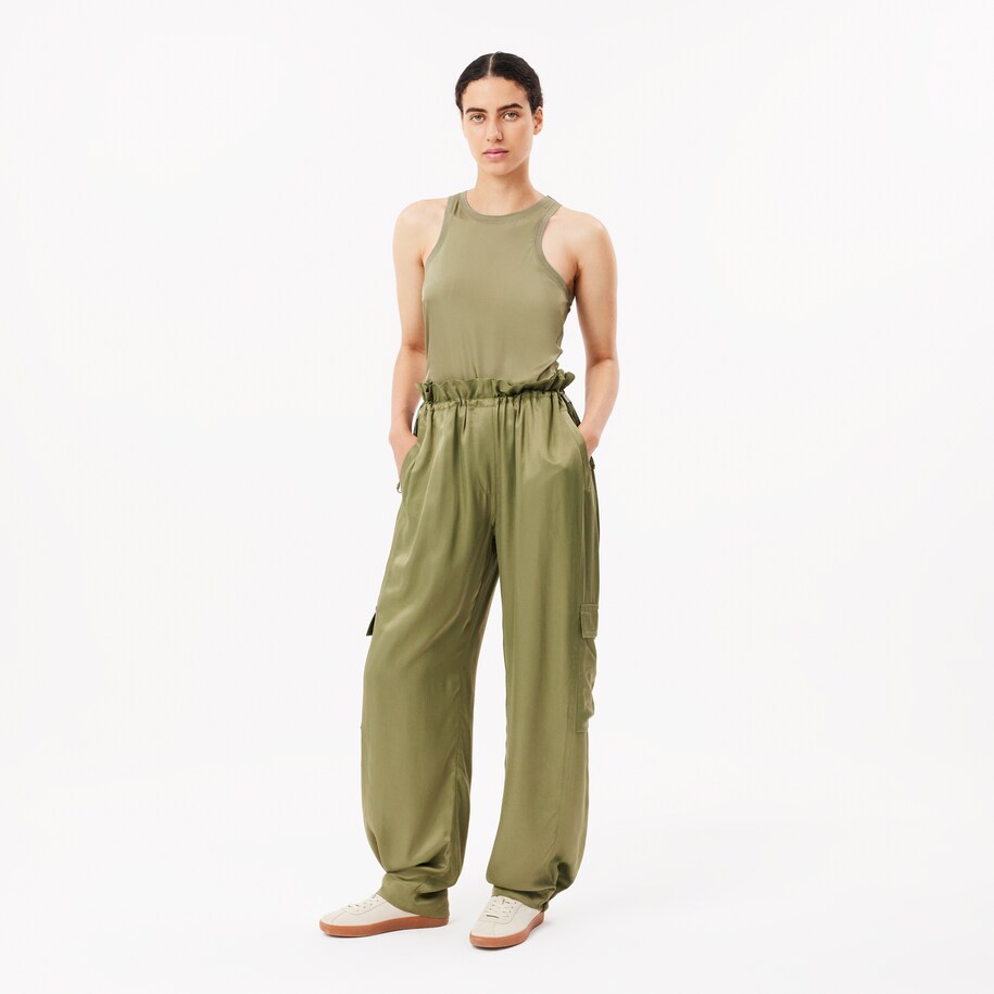 Oversized Satin Cargo Pants image number 0