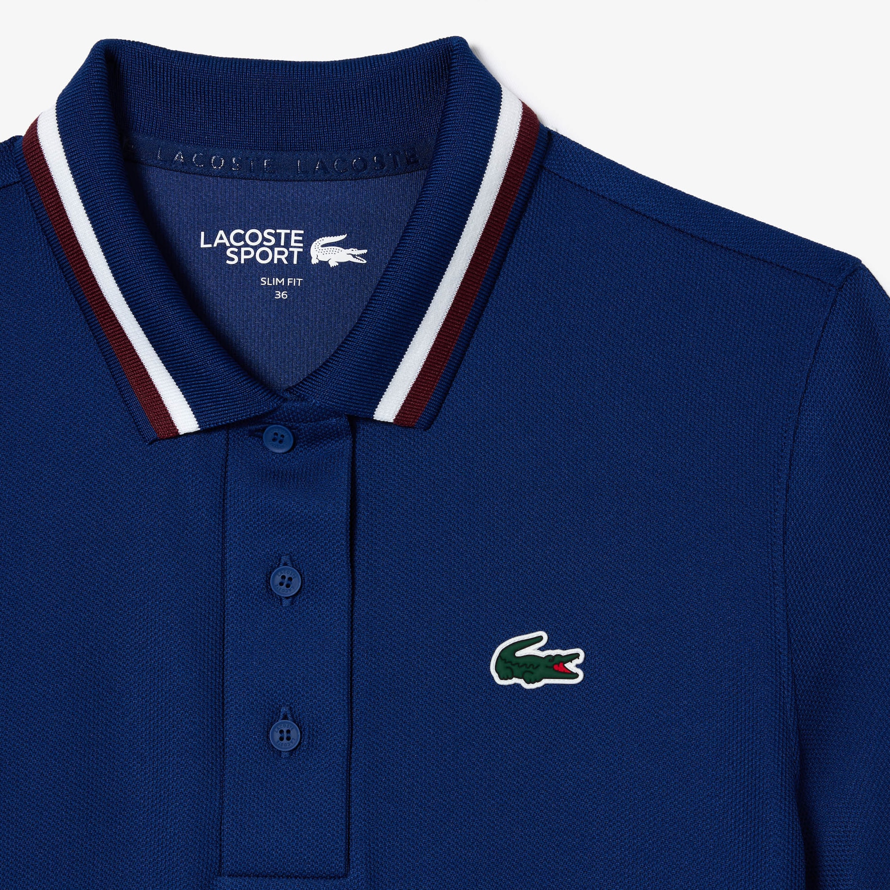 Piqué Tennis Polo Shirt with Contrast Striped Collar image number 4