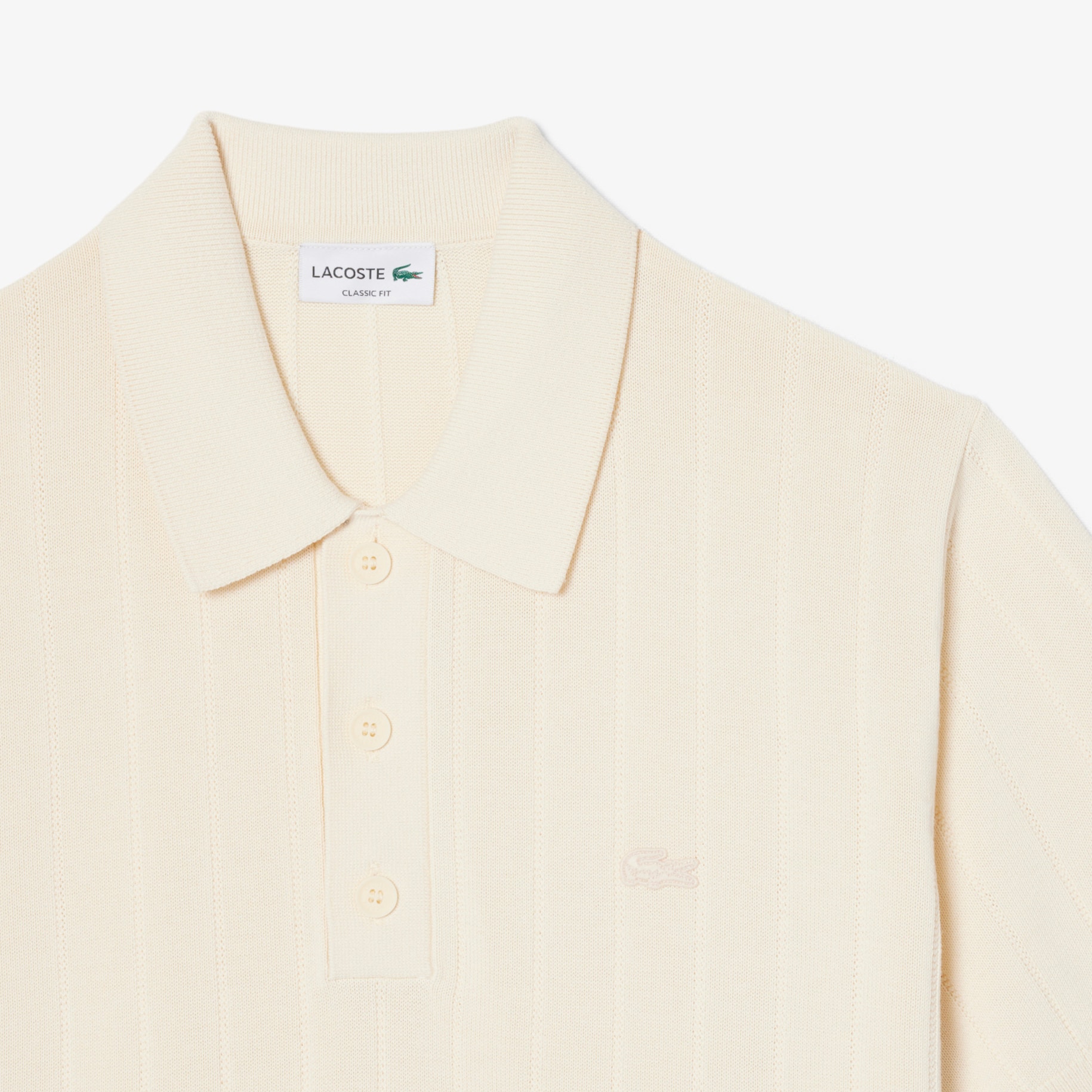 Fluid Ribbed Knit Polo Collar Sweater image number 4