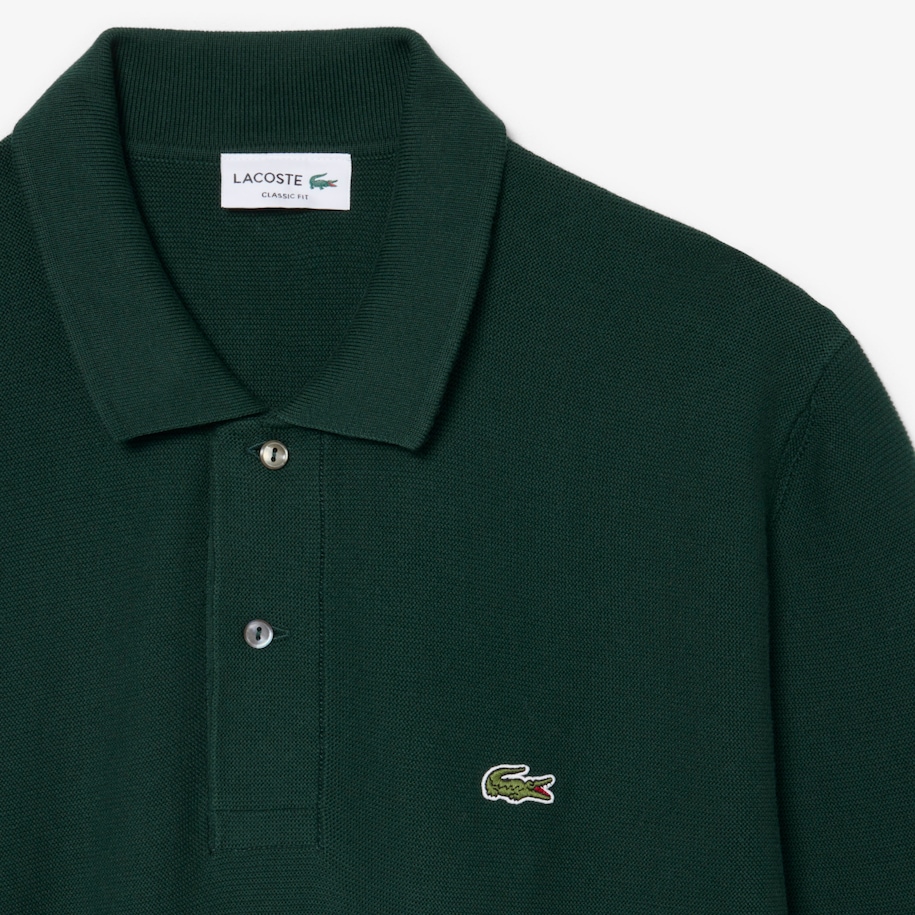 Classic Fit Long Sleeved Knitted Polo Shirt image number 4