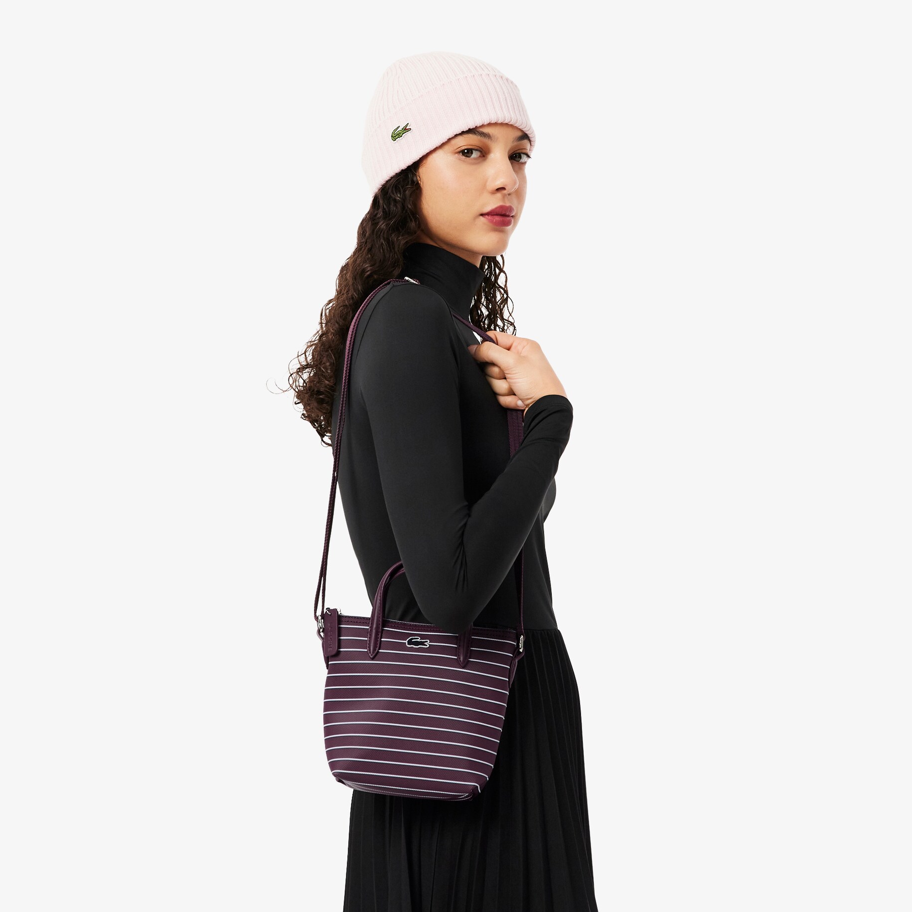Mini Striped L.12.12 Concept Tote image number 5