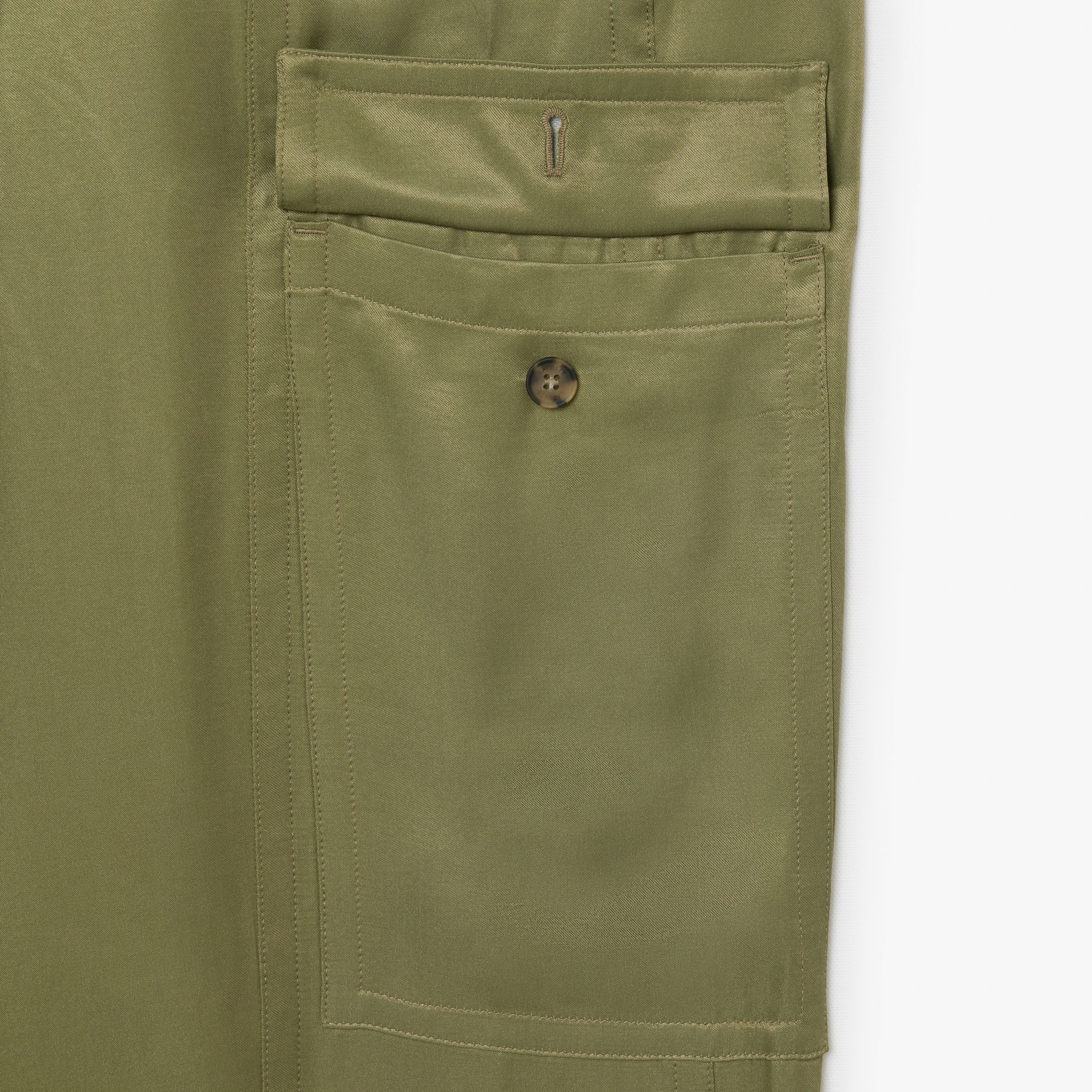 Oversized Satin Cargo Pants image number 8
