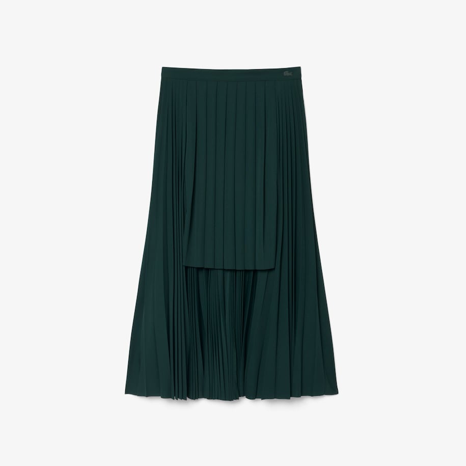 Long Asymmetric Pleated Jersey Skirt image number 3