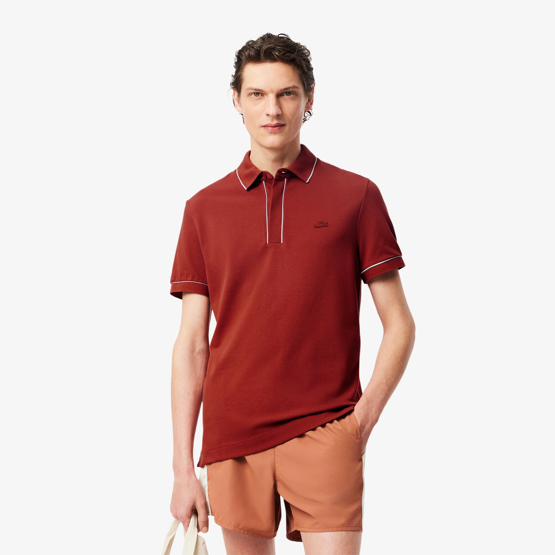 Smart Paris Stretch Cotton Contrast Trim Polo Shirt image number 0