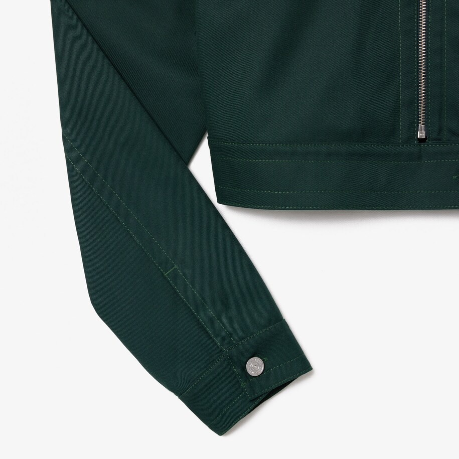 Cropped Contrast Topstitch Jacket image number 2