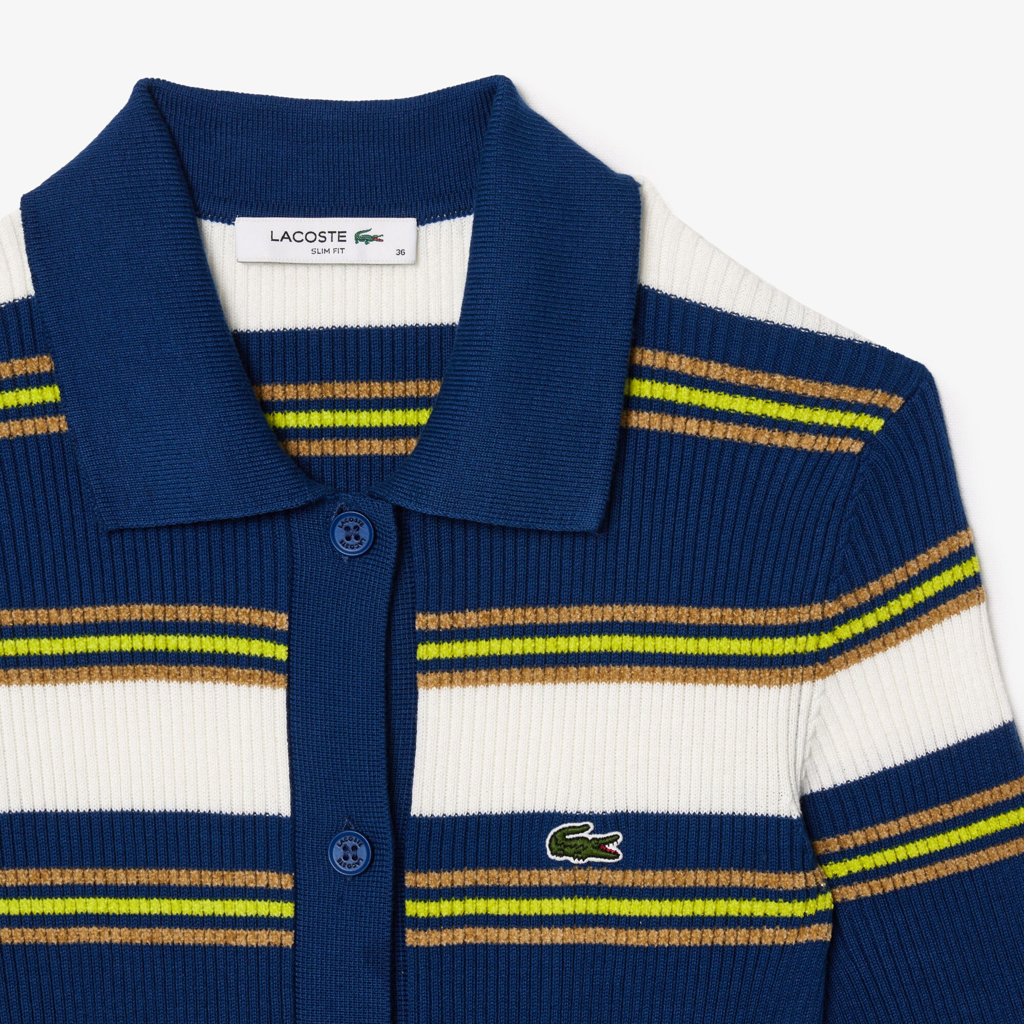 Striped Rib Knit Shirt Dress image number 4