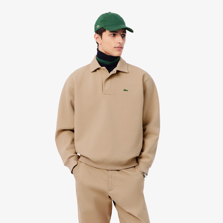 Polo Collar Piqu&eacute; Sweatshirt image number 0