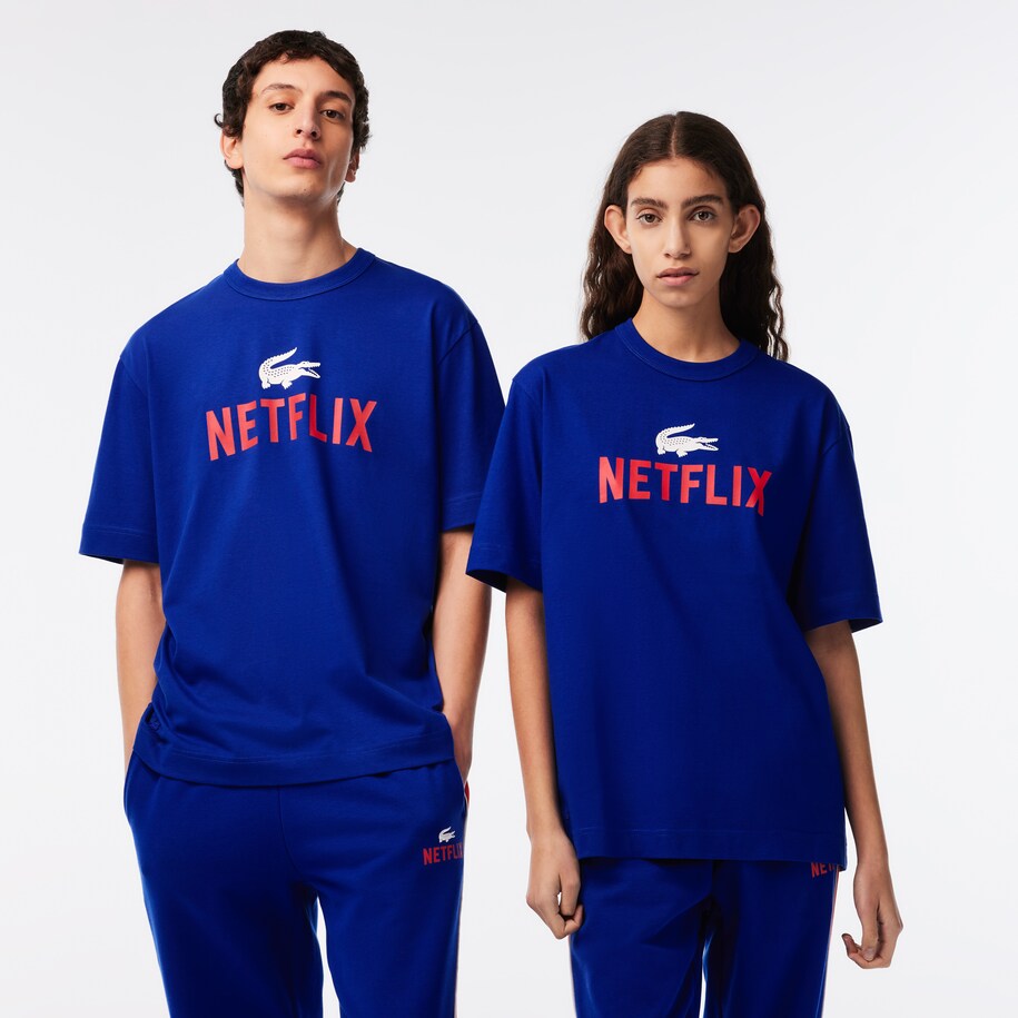 Unisex Lacoste x Netflix Loose Fit Organic Cotton T-shirt image number 0