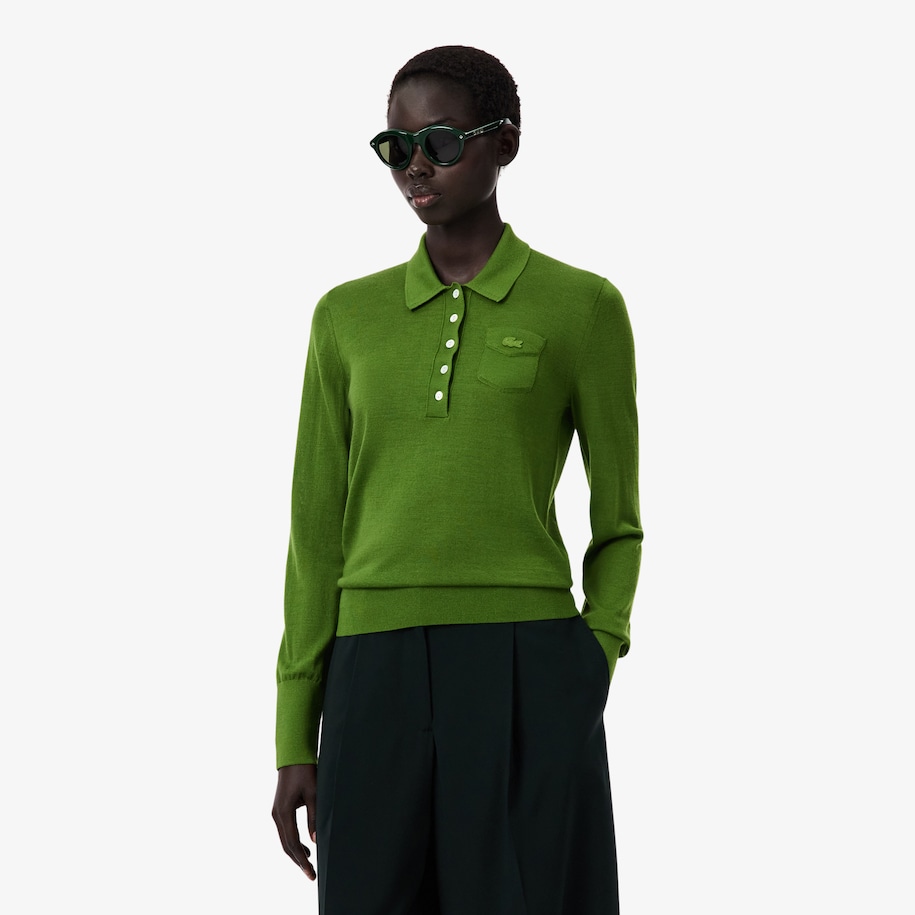Runway Polo Collar Merino Wool Sweater image number 0