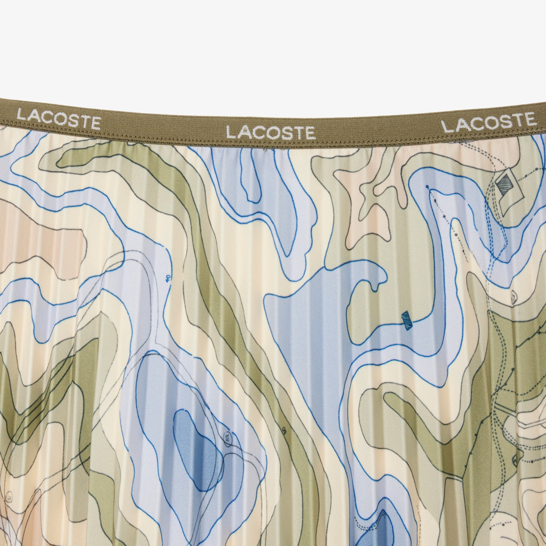 Topography Print Pleated Skirt image number 4