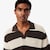 Short Sleeved Striped Polo Collar Sweater image number 1