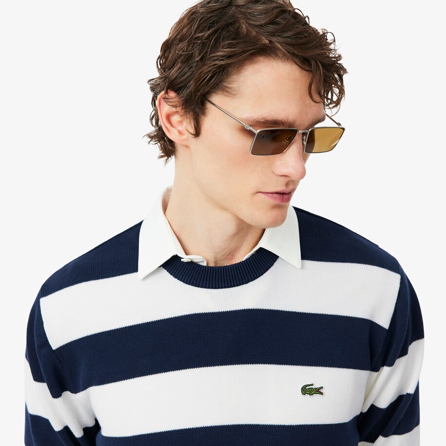 Striped Cotton Crew Neck Sailor Sweater image number 1