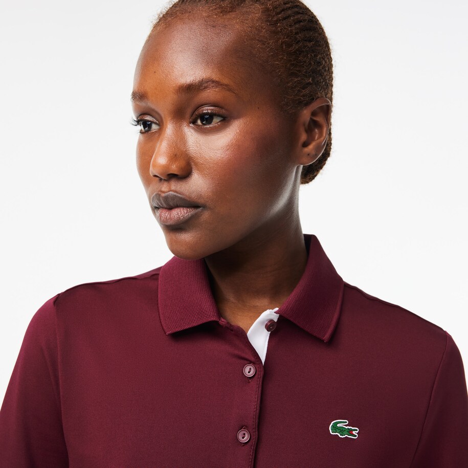 Kerah Kaos Polo Lacoste Maroon Polo Shirt Regular Fit UV Protect