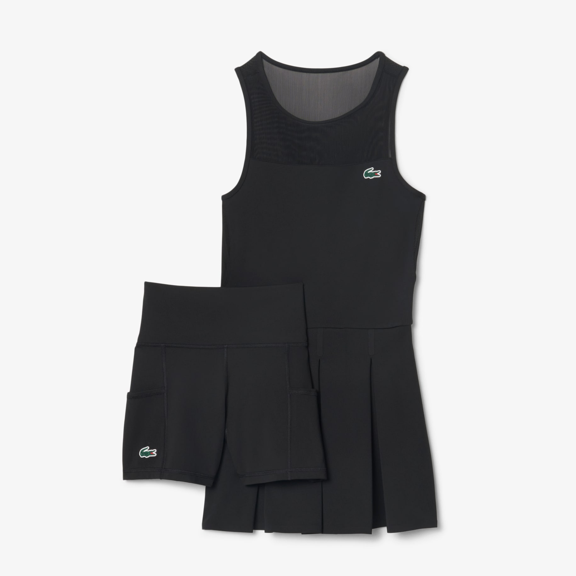 Dual Fabric Pleated Stretch Tennis Dress image number 5