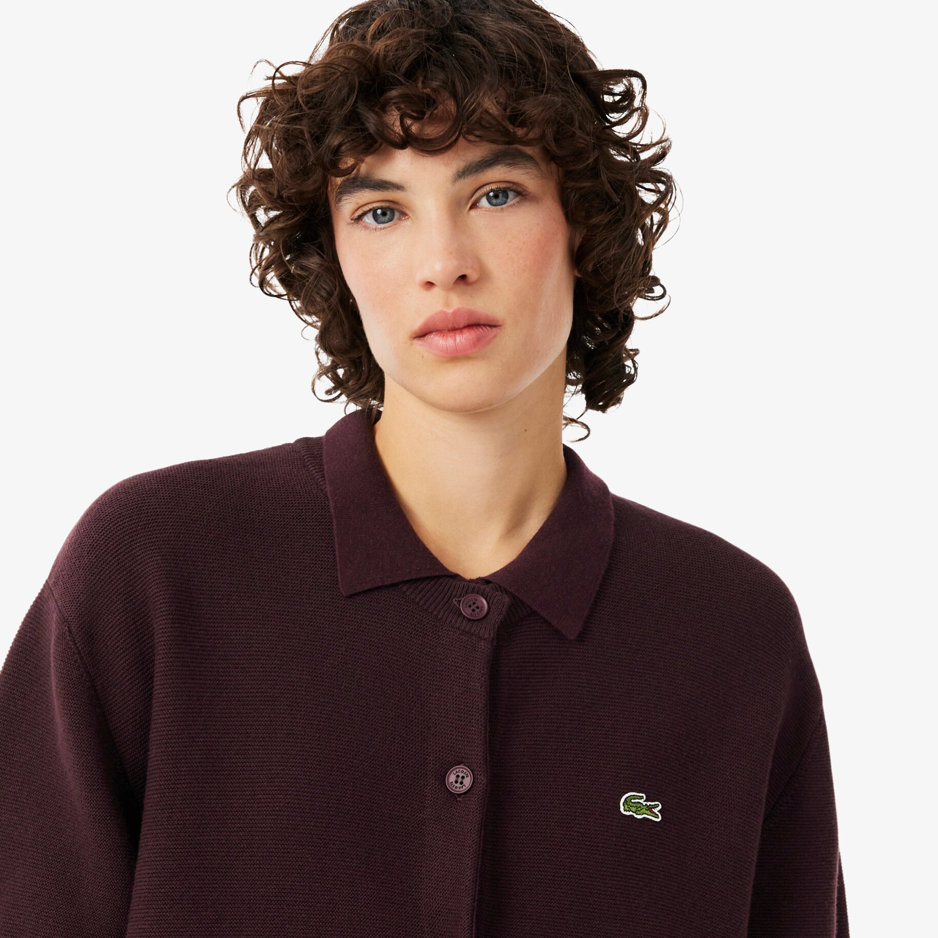 Cotton and Wool Blend Moss Stitch Cardigan image number 1