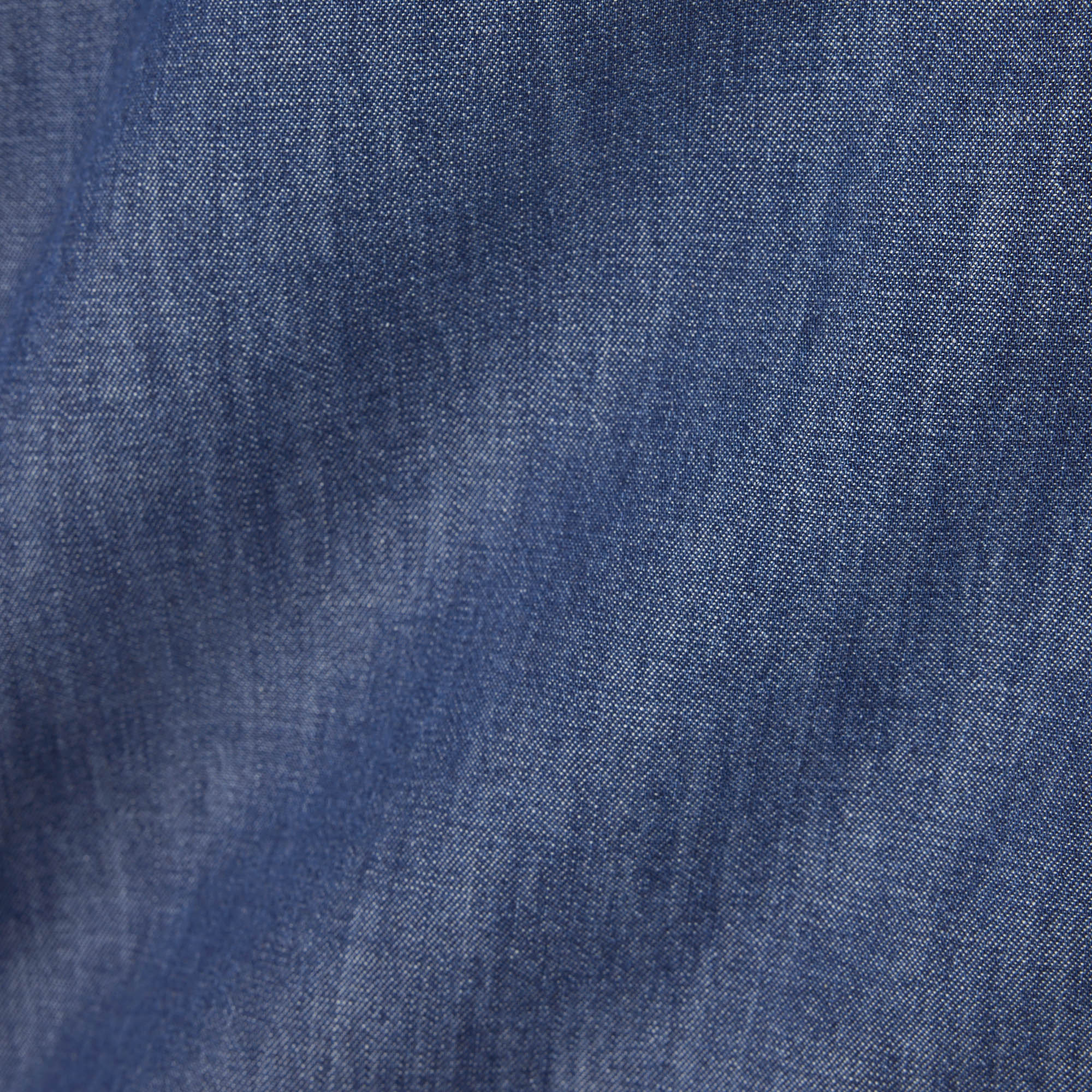 Relaxed Fit Open Neck Denim Shirt image number 6