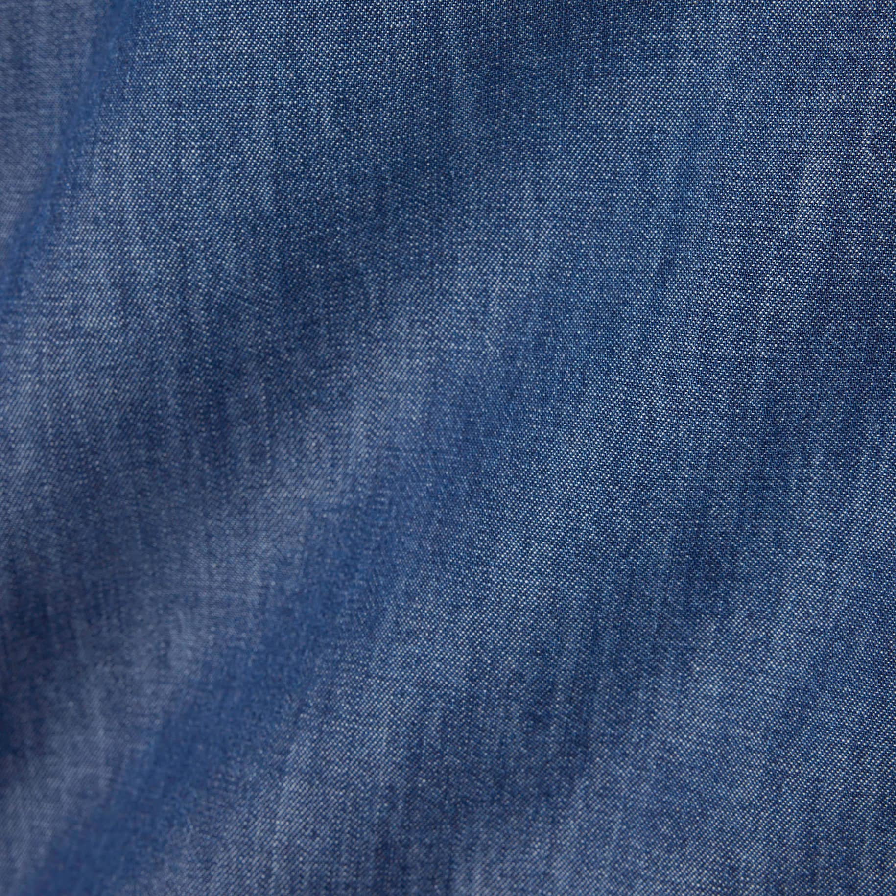 Relaxed Fit Open Neck Denim Shirt image number 6