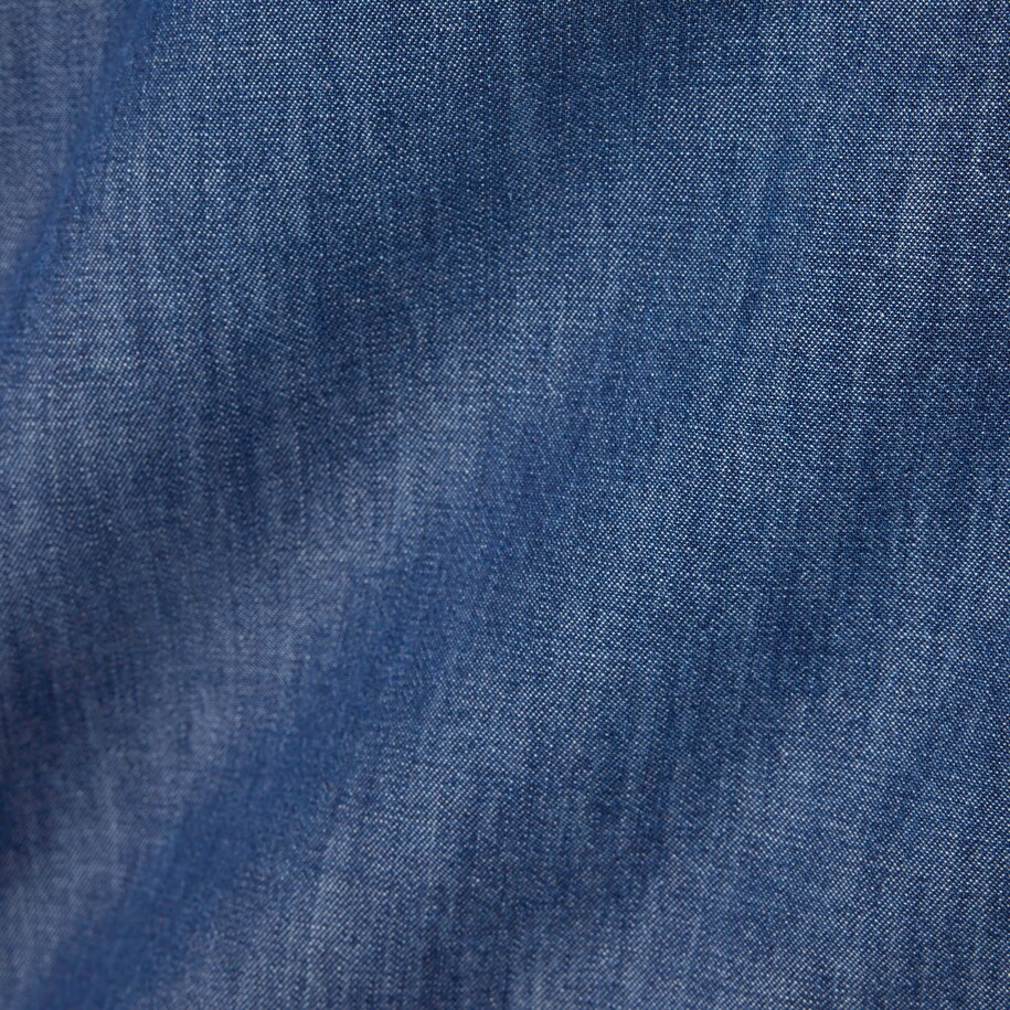 Relaxed Fit Open Neck Denim Shirt image number 6