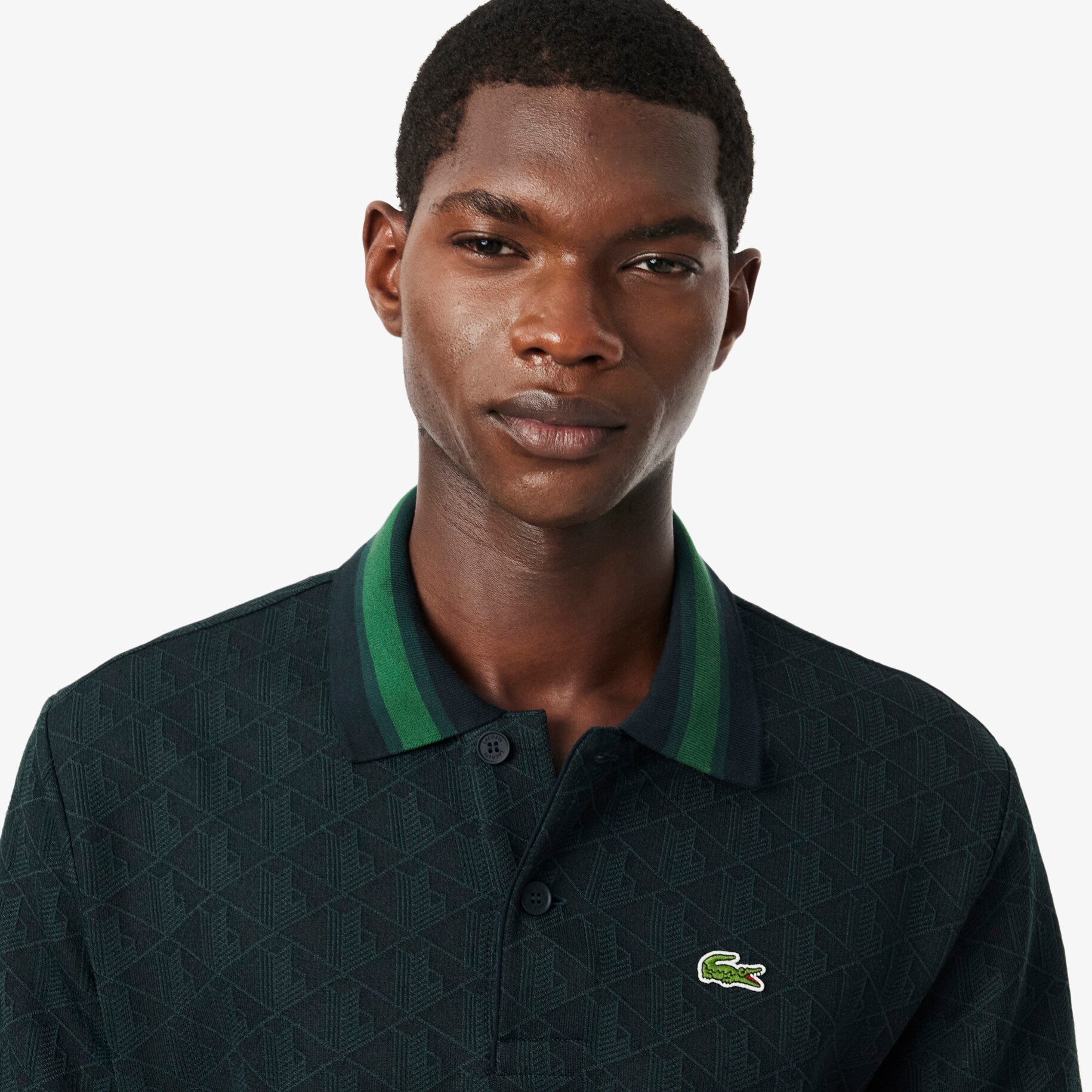 Classic Fit Monogram Jacquard Polo Shirt image number 1