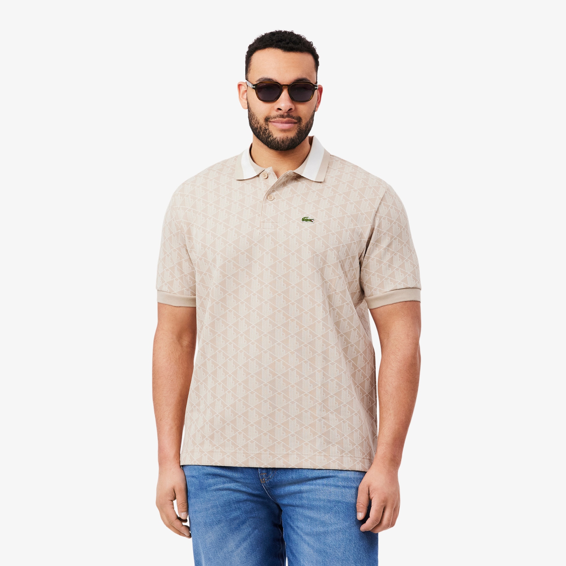 Classic Fit Contrast Collar Monogram Motif Polo Shirt image number 7