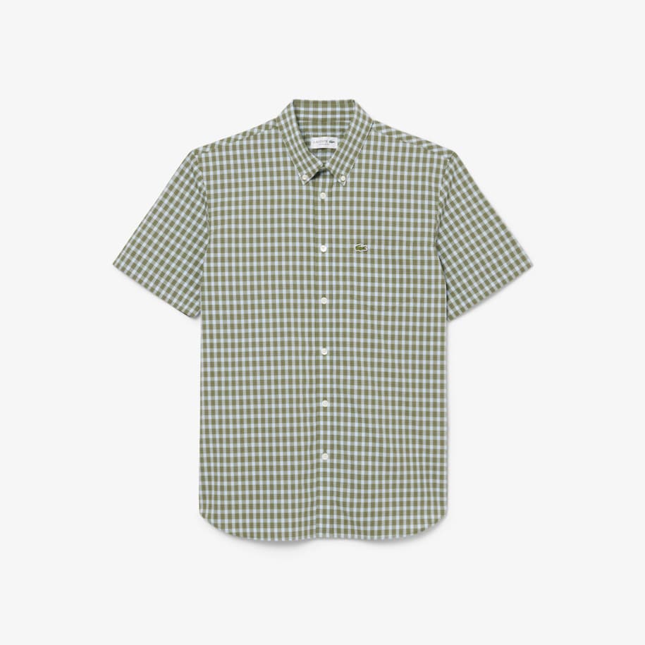 Short Sleeved Buttoned Collar Checked Shirt image number 3