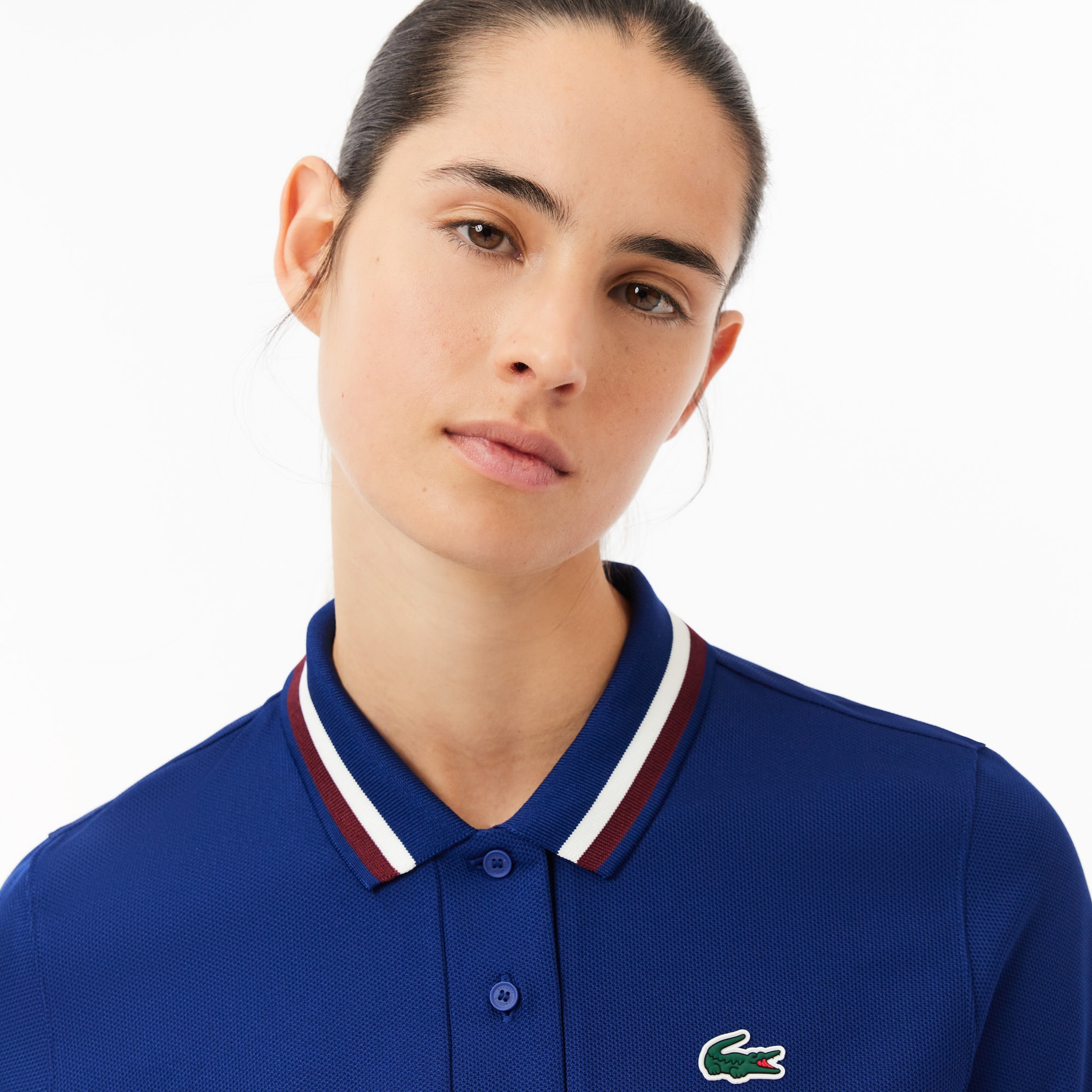 Piqué Tennis Polo Shirt with Contrast Striped Collar image number 1