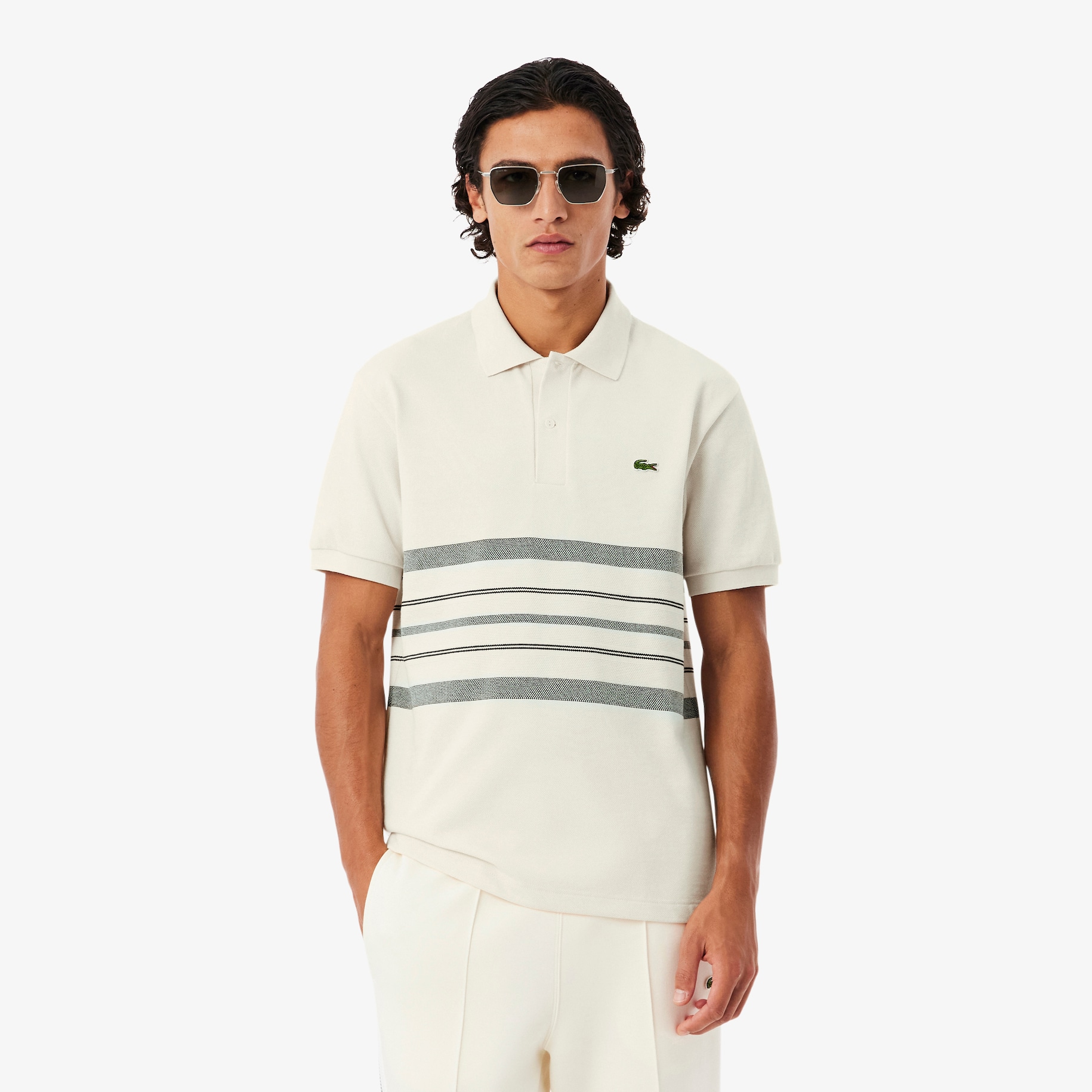 French Made Classic Fit Striped Polo image number 0