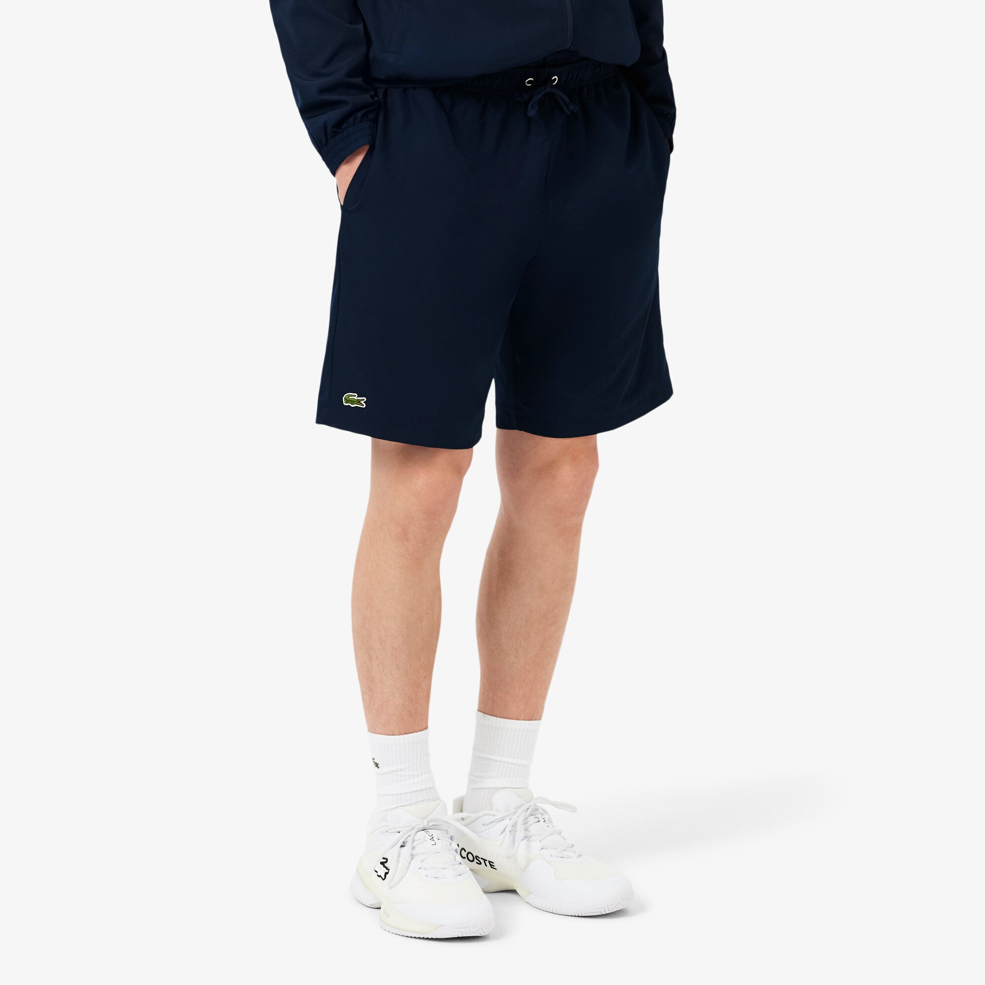 Men's Lacoste SPORT tennis shorts in solid diamond weave taffeta image number 1