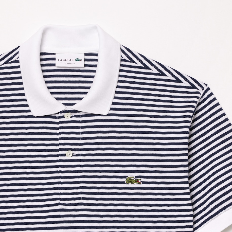 Classic Fit L.12.12 Striped Petit Piqué Polo Shirt image number 4