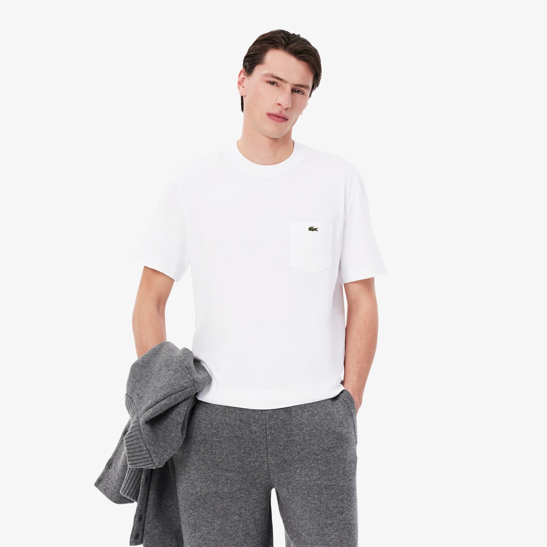 Cotton T-shirt with Breast Pocket image number 0