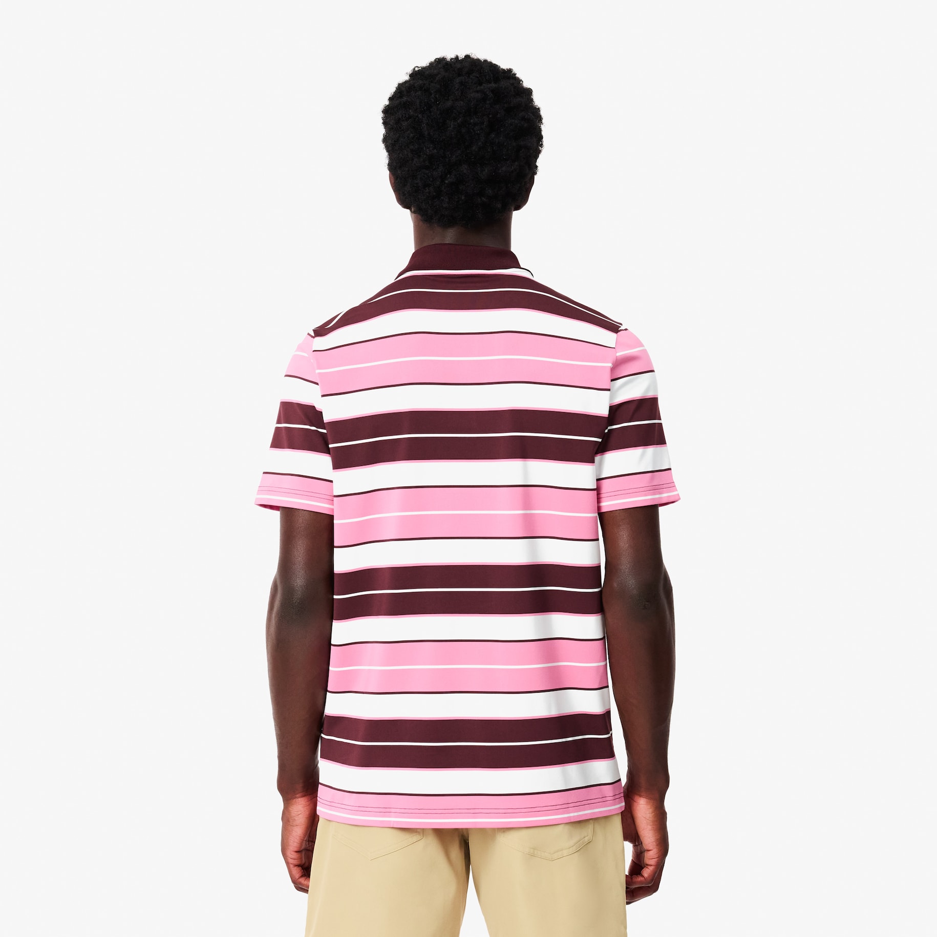 Ultra-Dry Anti-UV Striped Golf Polo Shirt image number 2