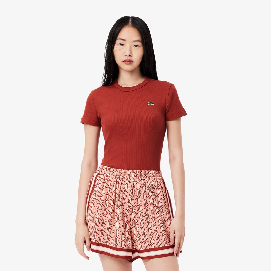 Slim Fit Ribbed Cotton T-shirt image number 0