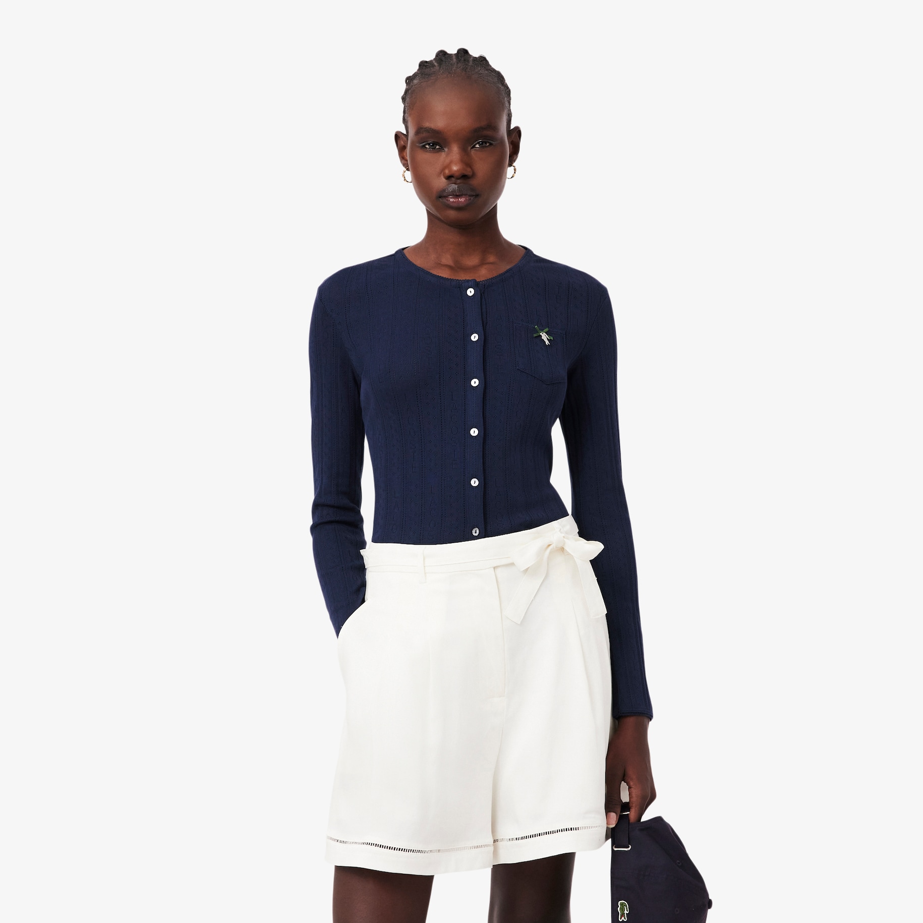 Slim Fit Pointelle Cardigan image number 0