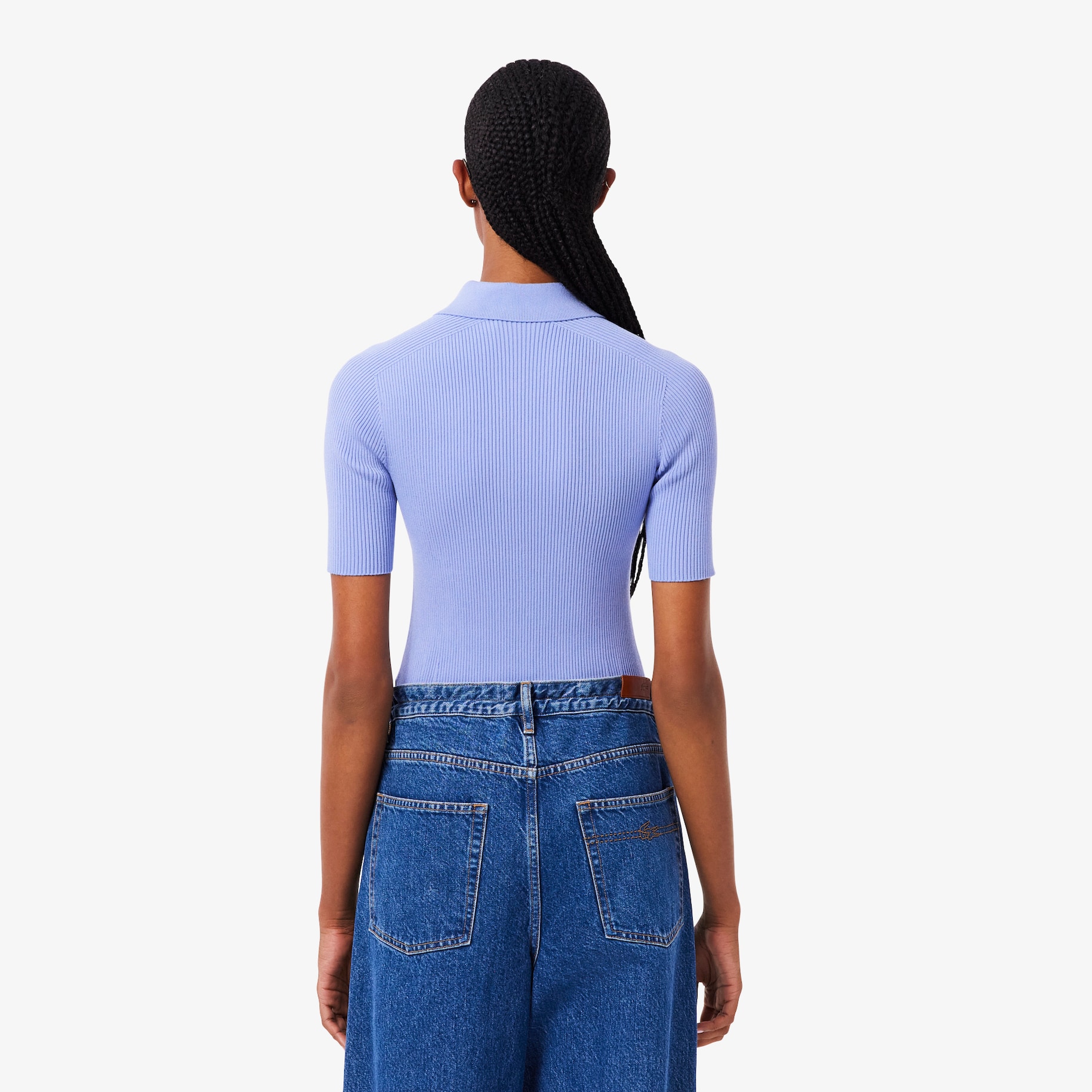 3D Ribbed Knit Polo Shirt image number 2