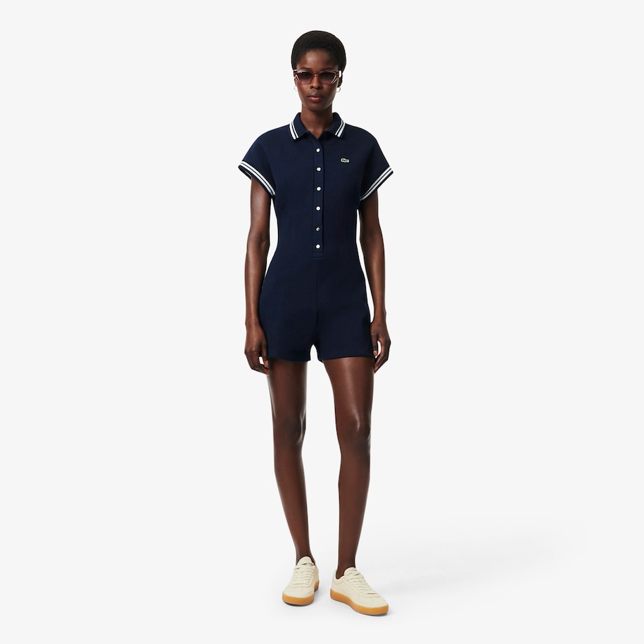 French Made Polo Collar Playsuit image number 0