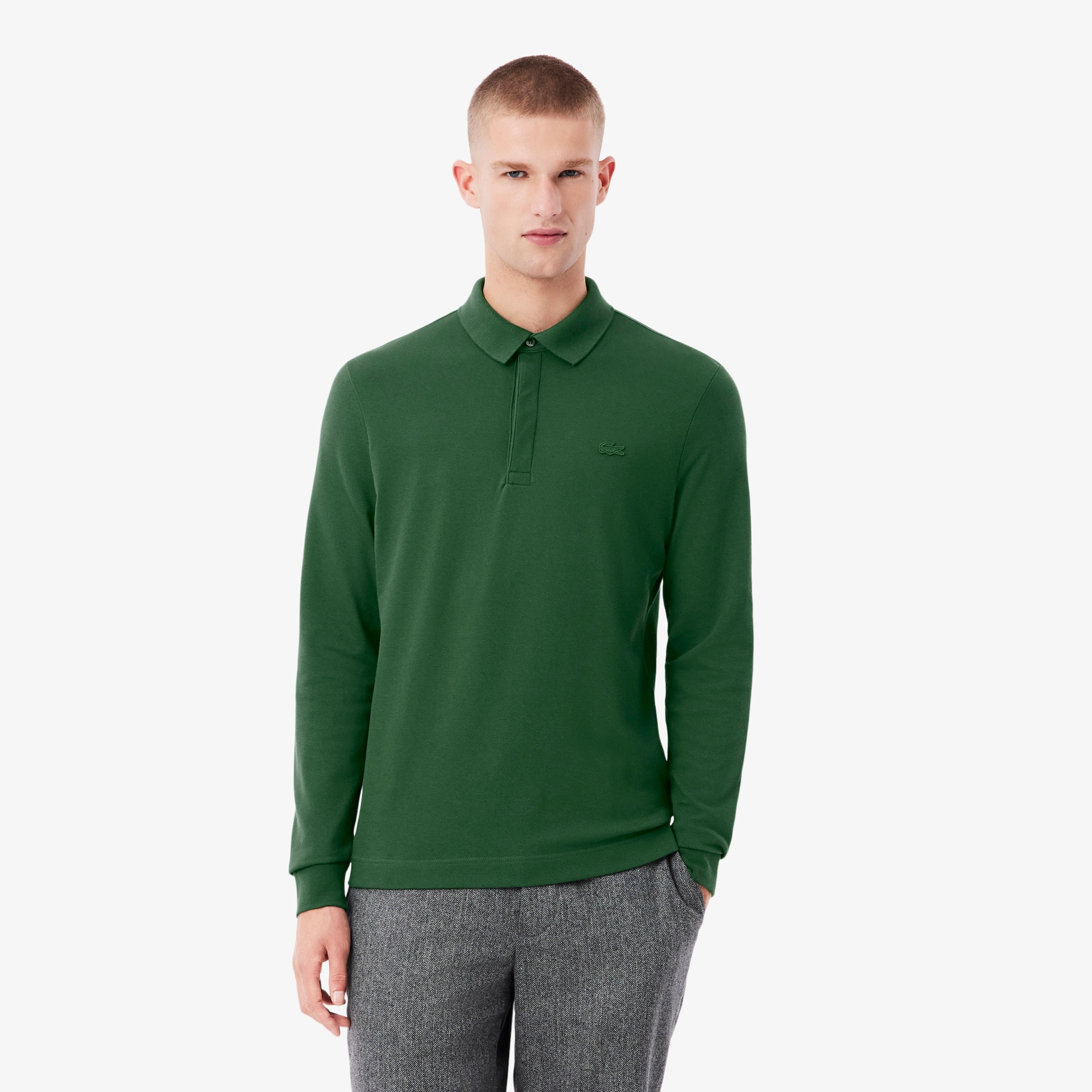 Smart Paris long sleeve stretch cotton Polo Shirt image number 0