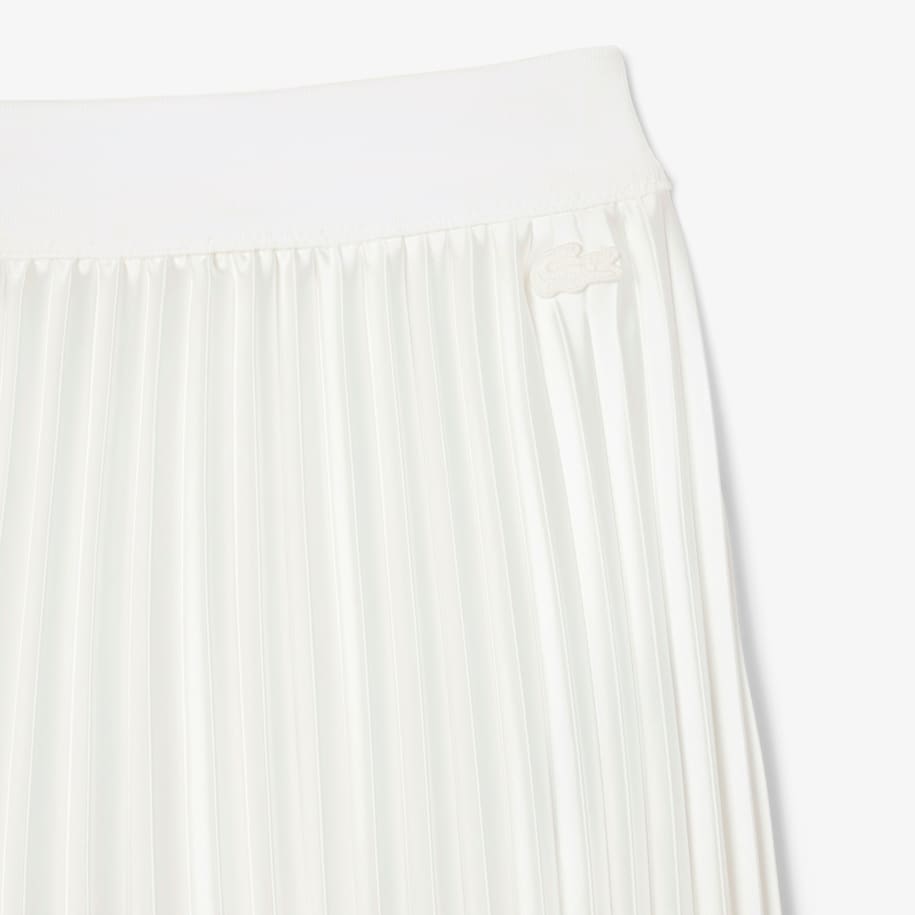 Pleated Satin Midi Skirt image number 4
