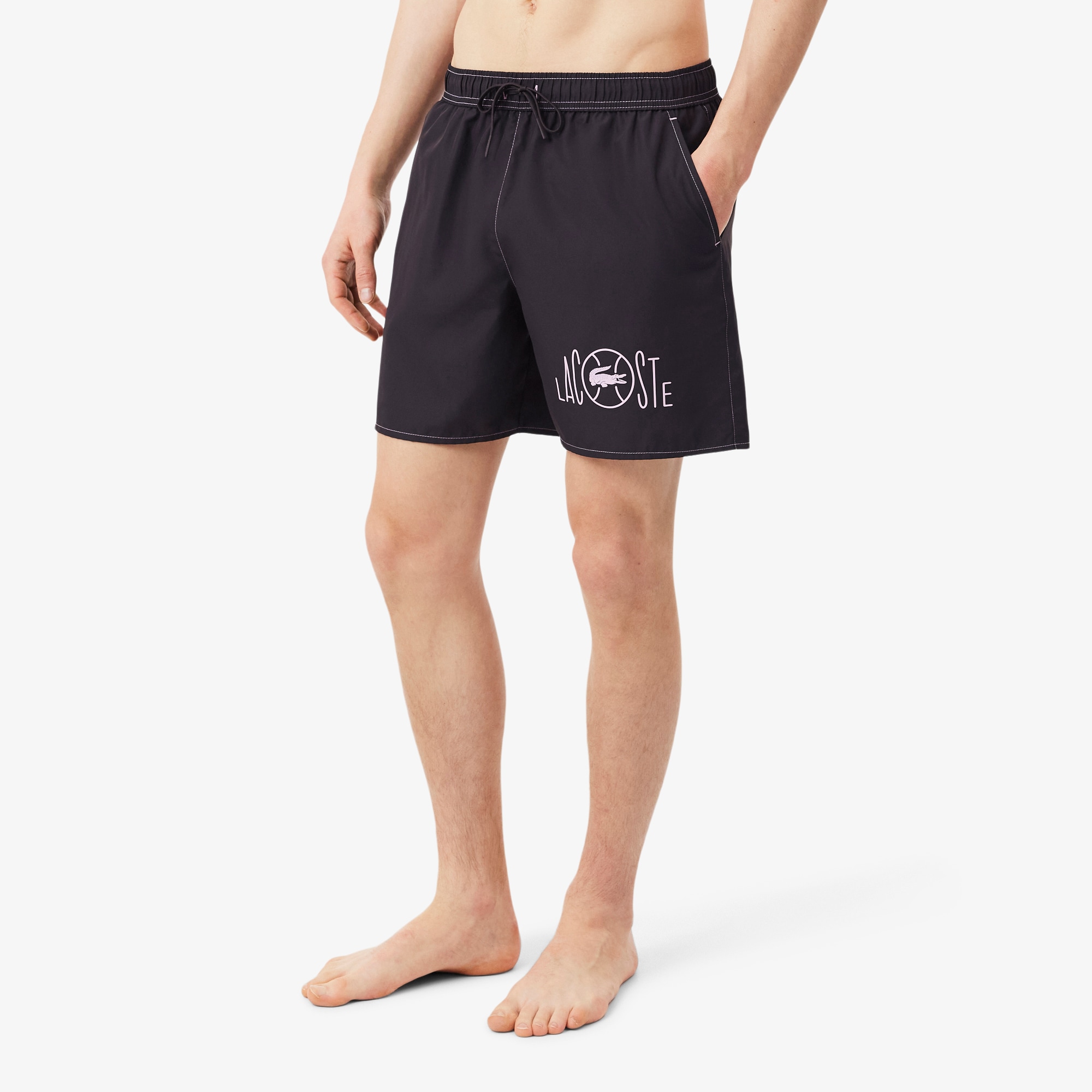 Mid Length Tennis Print Swim Trunks image number 1