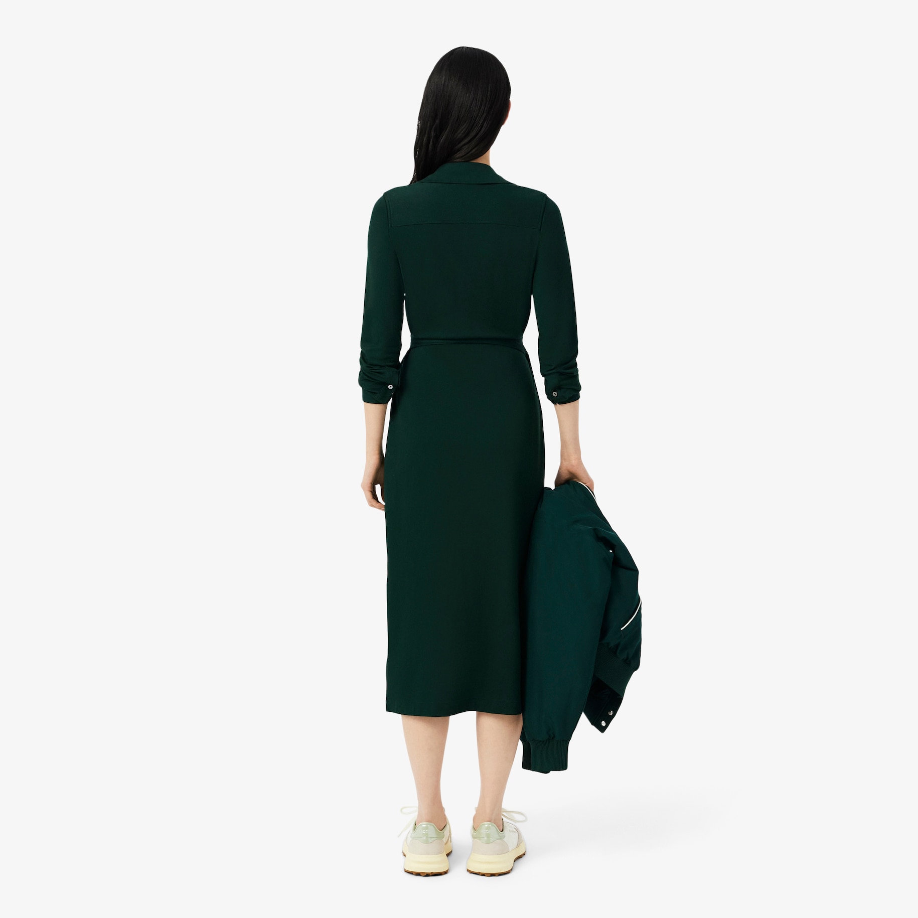 Slim Fit Polo Collar Wrap Dress image number 2