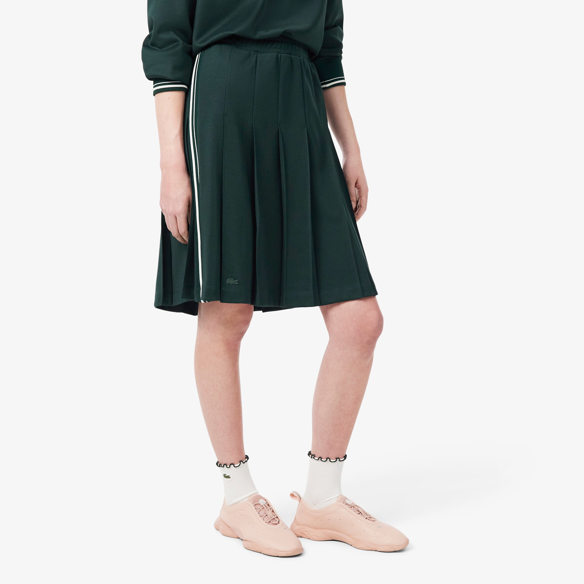 Pleated Interlock Piqu&eacute; Skirt image number 1