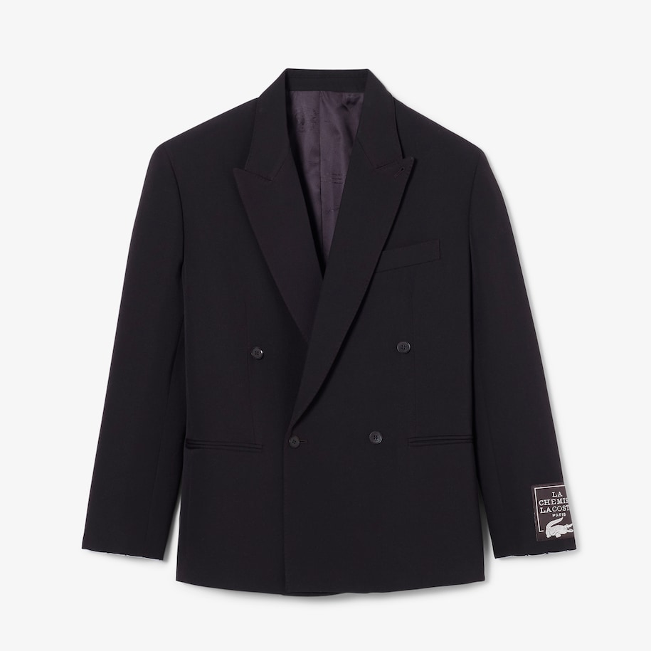 Runway Double Breasted Wool Twill Blazer image number 3