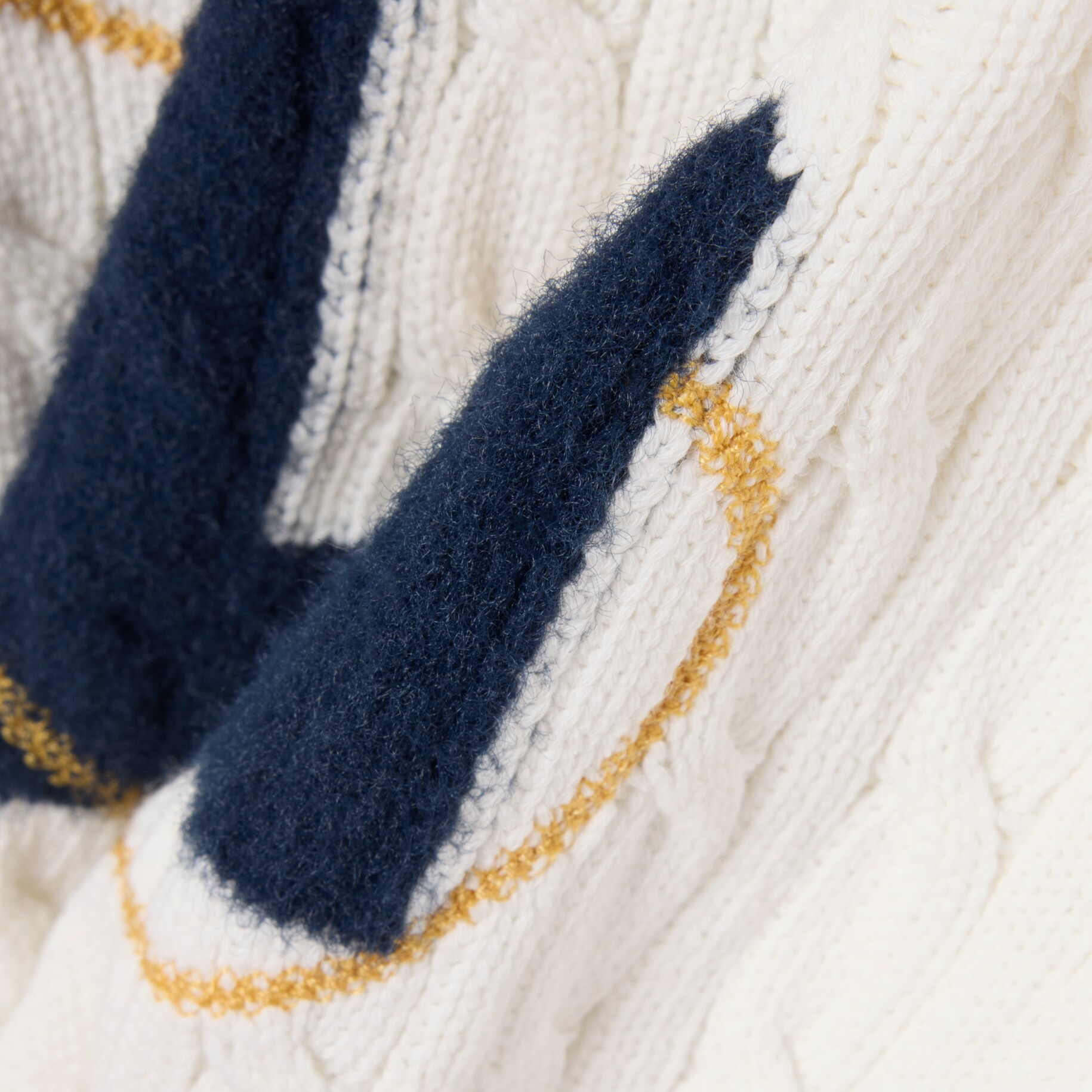 Embroidered Intarsia Cable Knit Sweater image number 6