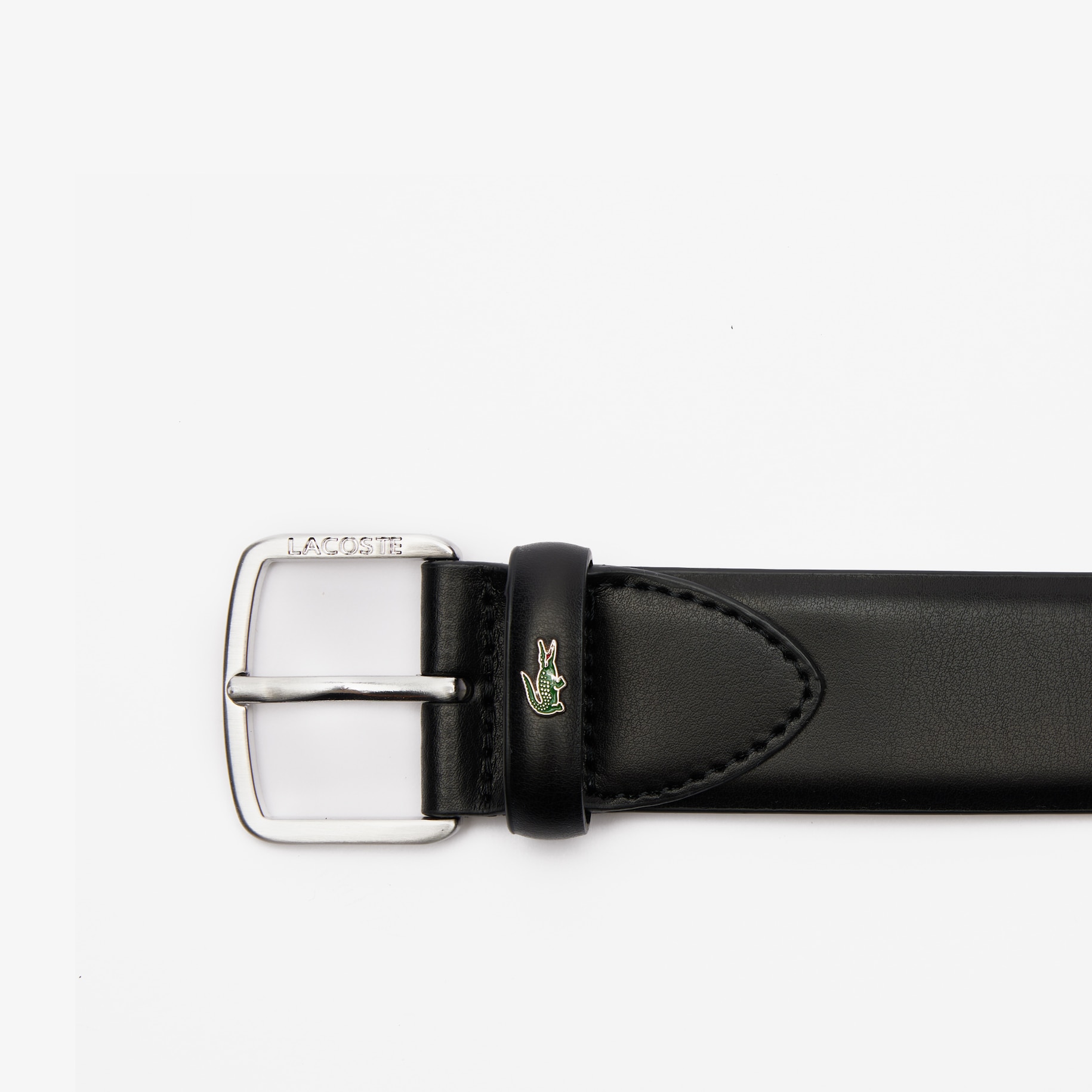 Smooth Leather Crocodile Accent Belt image number 1