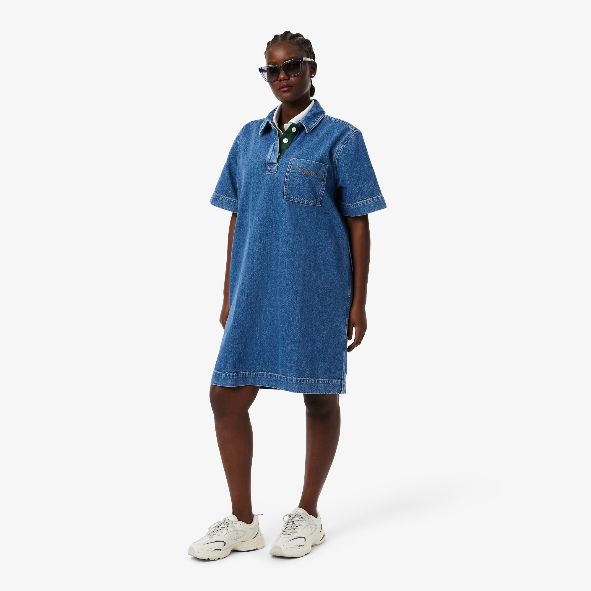 Oversized Cotton Denim Dress image number 7