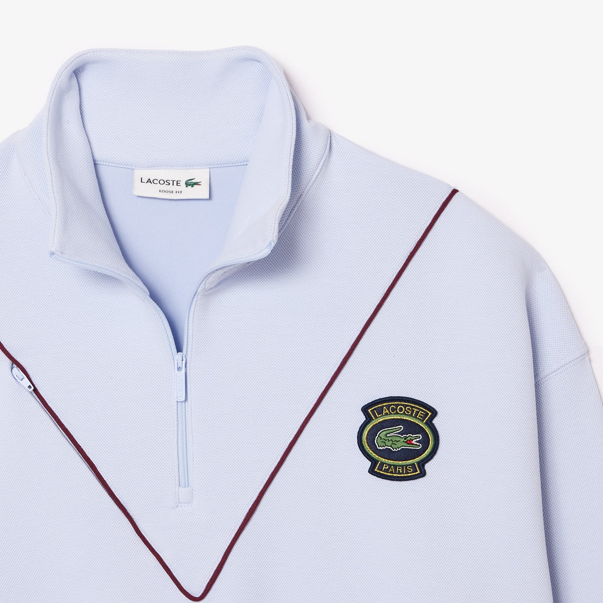 Loose Fit Zip Neck Piqué Sweatshirt image number 4